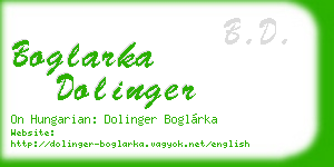 boglarka dolinger business card